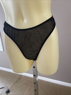 Black Fishnet High-Cut Bikini Brief NWOT